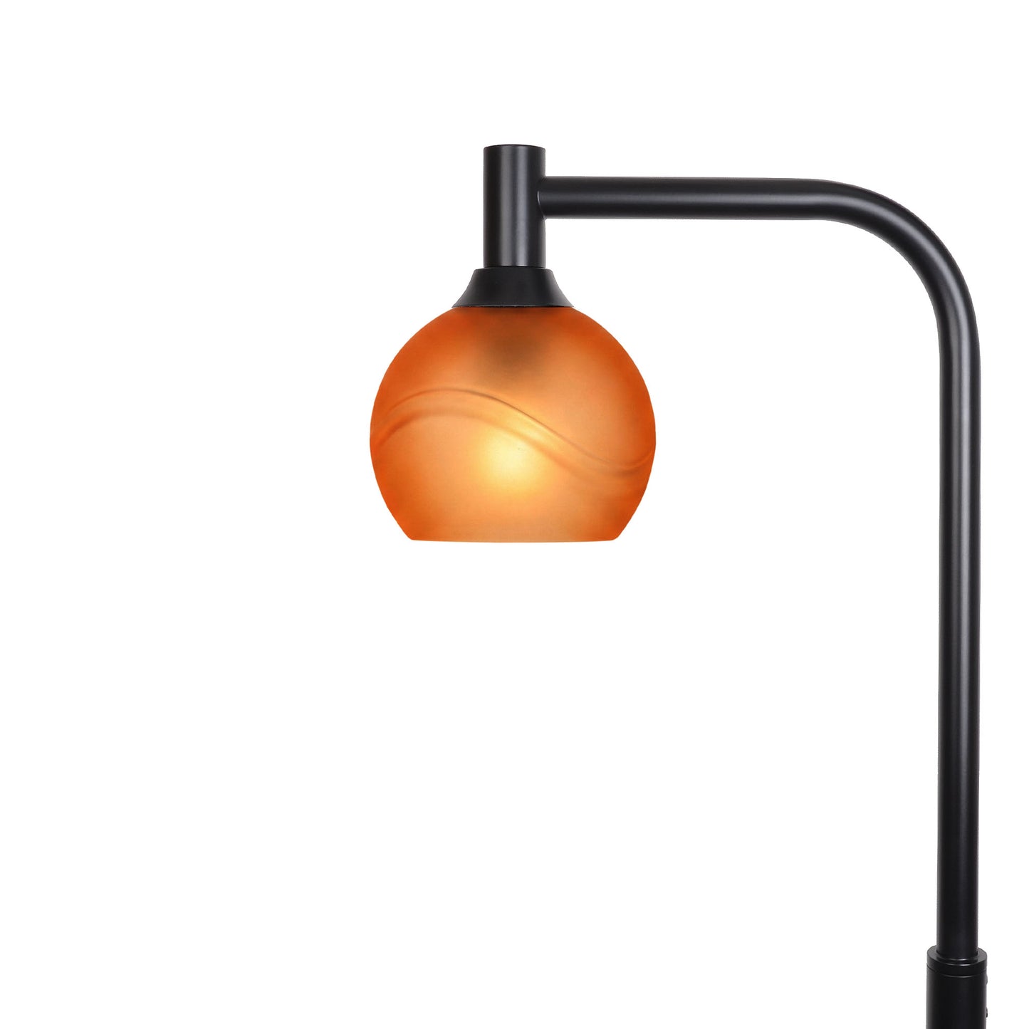 763 Floor Lamp-Glass-Bicycle Glass Co - Hardware-Glacial-Golden Amber-Matte Black-Bicycle Glass Co