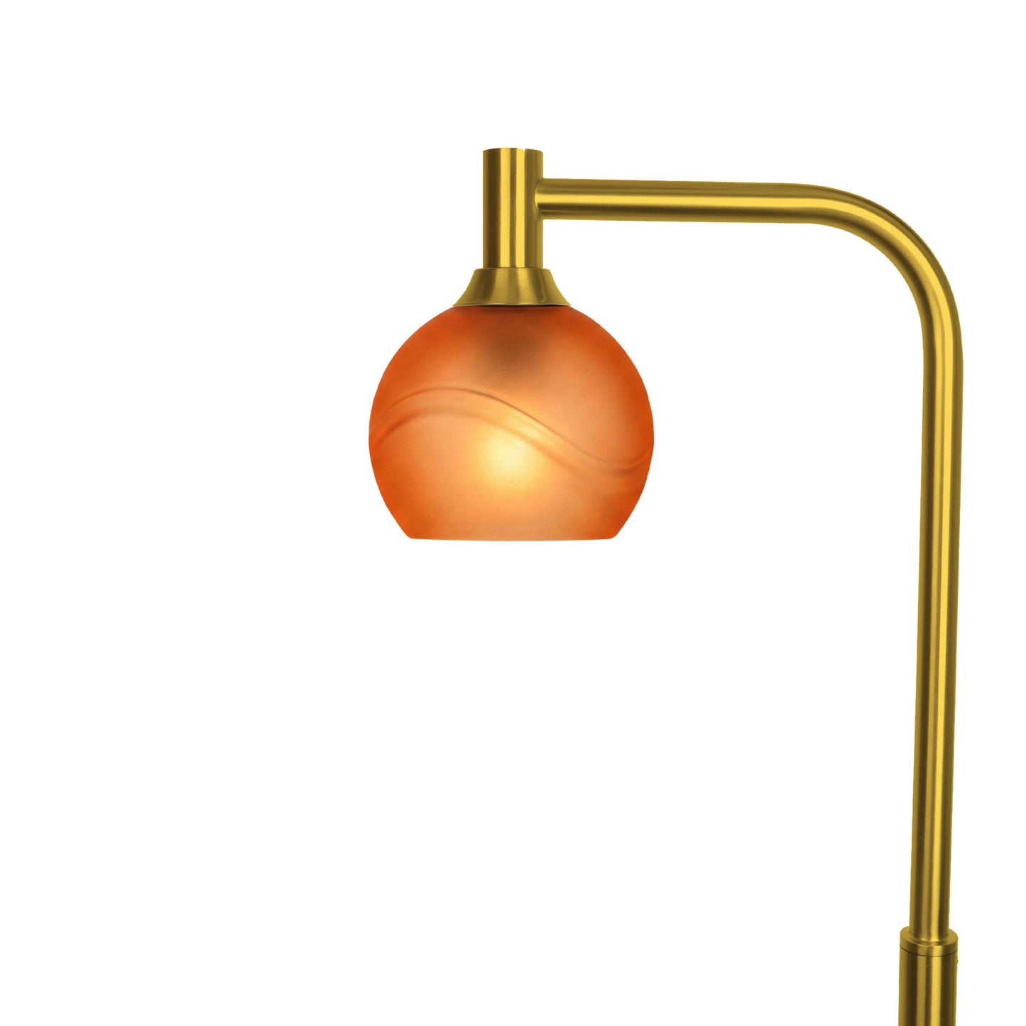763 Floor Lamp-Glass-Bicycle Glass Co - Hardware-Glacial-Golden Amber-Polished Brass-Bicycle Glass Co
