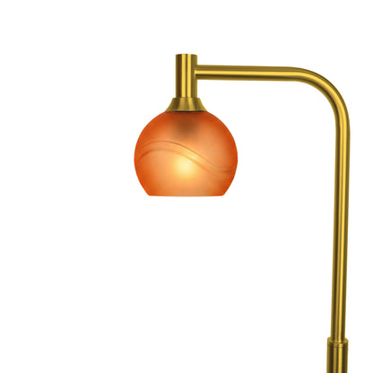 763 Floor Lamp-Glass-Bicycle Glass Co - Hardware-Glacial-Golden Amber-Polished Brass-Bicycle Glass Co