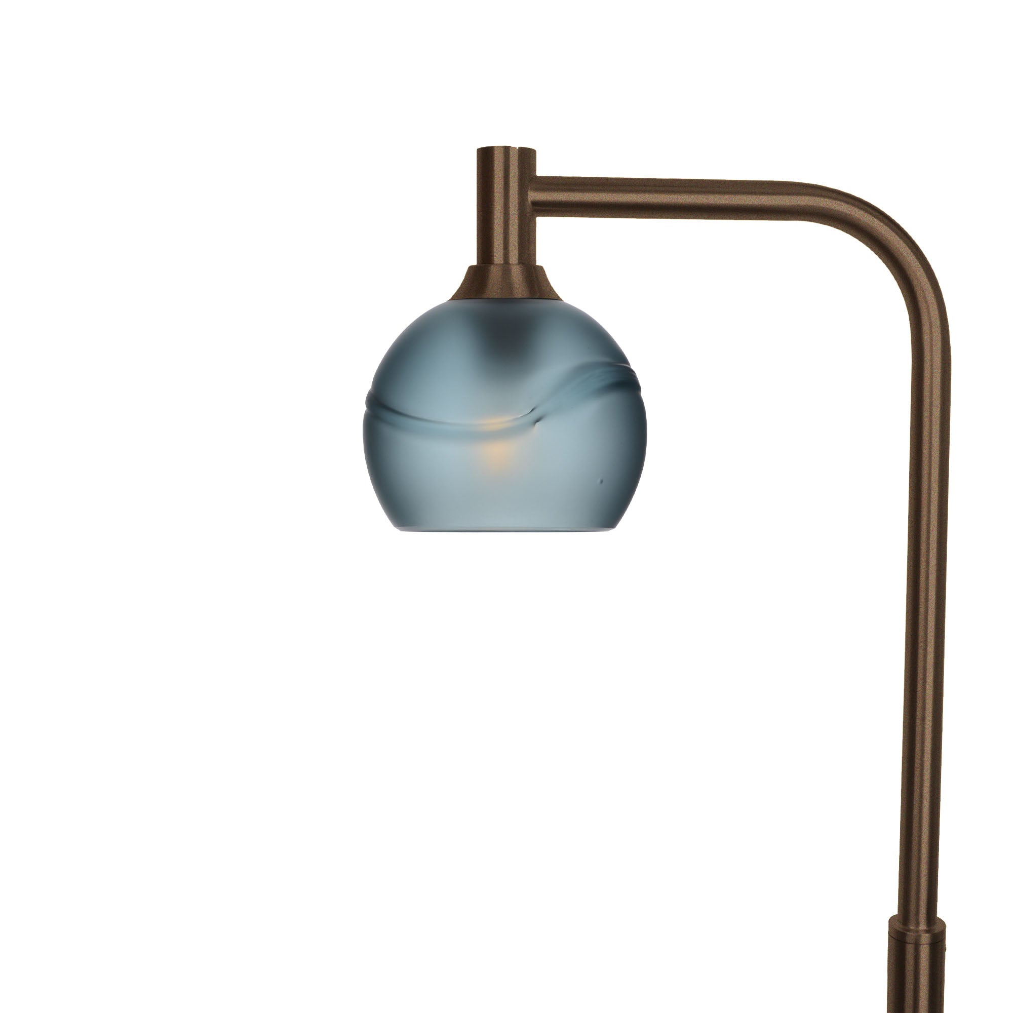 763 Floor Lamp-Glass-Bicycle Glass Co - Hardware-Glacial-Slate Gray-Antique Bronze-Bicycle Glass Co