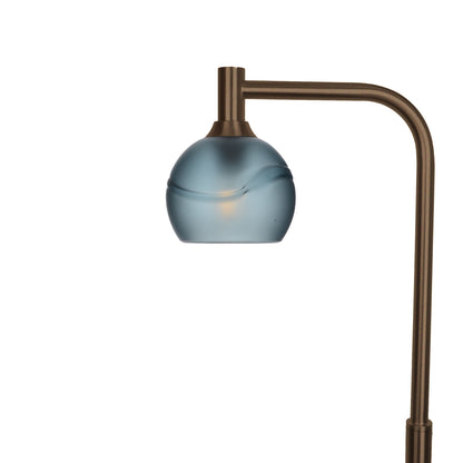 763 Floor Lamp-Glass-Bicycle Glass Co - Hardware-Glacial-Slate Gray-Antique Bronze-Bicycle Glass Co
