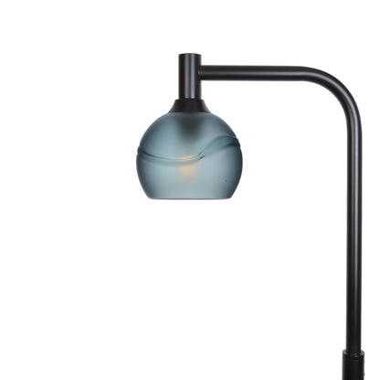763 Floor Lamp-Glass-Bicycle Glass Co - Hardware-Glacial-Slate Gray-Matte Black-Bicycle Glass Co