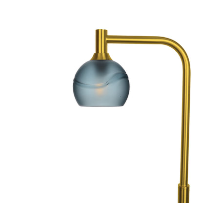 763 Floor Lamp-Glass-Bicycle Glass Co - Hardware-Glacial-Slate Gray-Polished Brass-Bicycle Glass Co