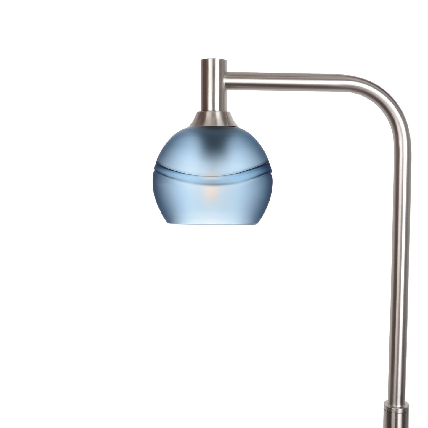 763 Floor Lamp-Glass-Bicycle Glass Co - Hardware-Glacial-Steel Blue-Brushed Nickel-Bicycle Glass Co