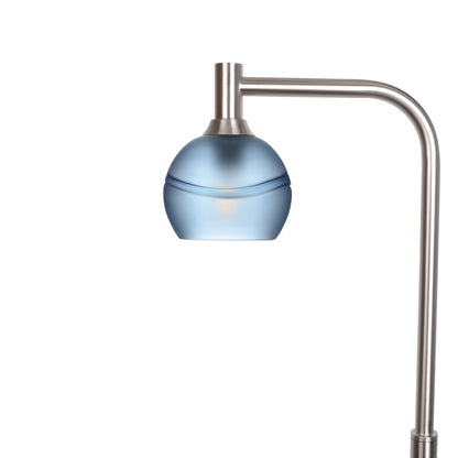 763 Floor Lamp-Glass-Bicycle Glass Co - Hardware-Glacial-Steel Blue-Brushed Nickel-Bicycle Glass Co