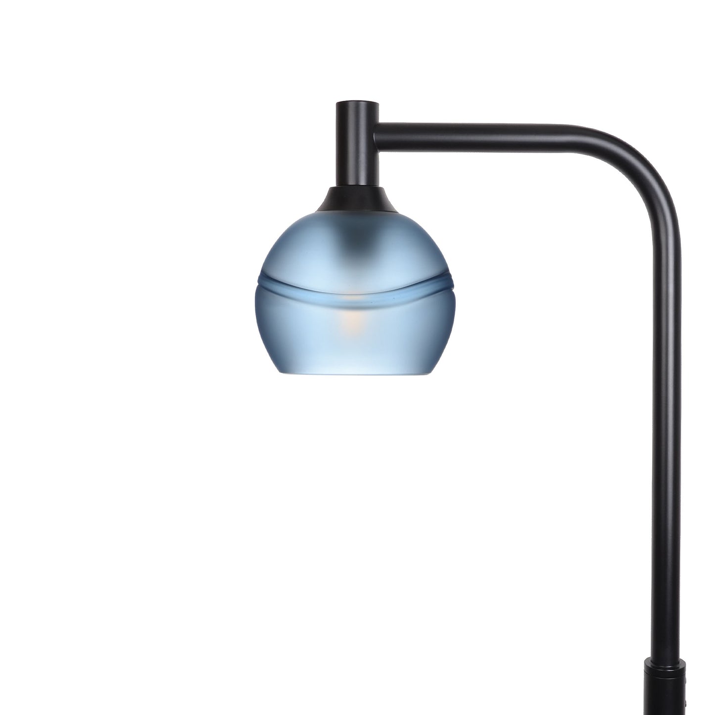 763 Floor Lamp-Glass-Bicycle Glass Co - Hardware-Glacial-Steel Blue-Matte Black-Bicycle Glass Co