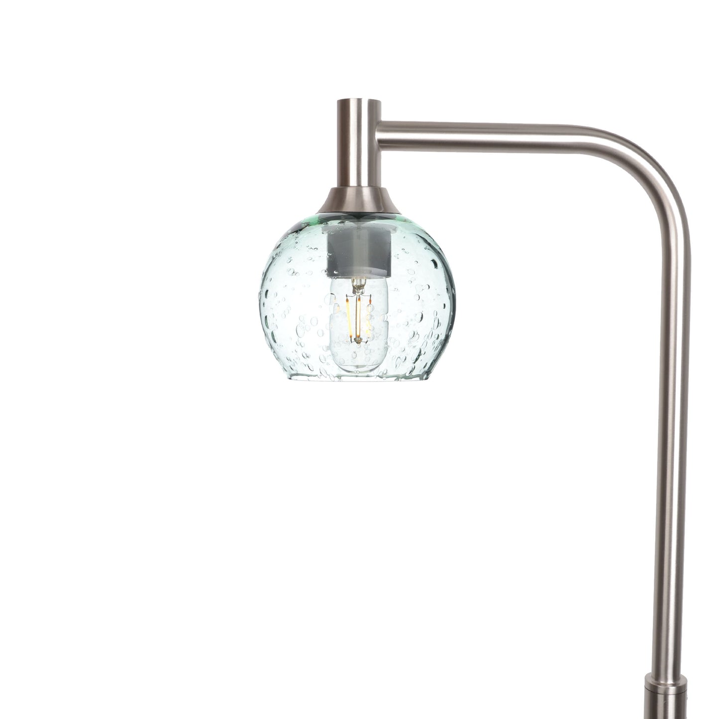 763 Floor Lamp-Glass-Bicycle Glass Co - Hardware-Lunar-Eco Clear-Brushed Nickel-Bicycle Glass Co