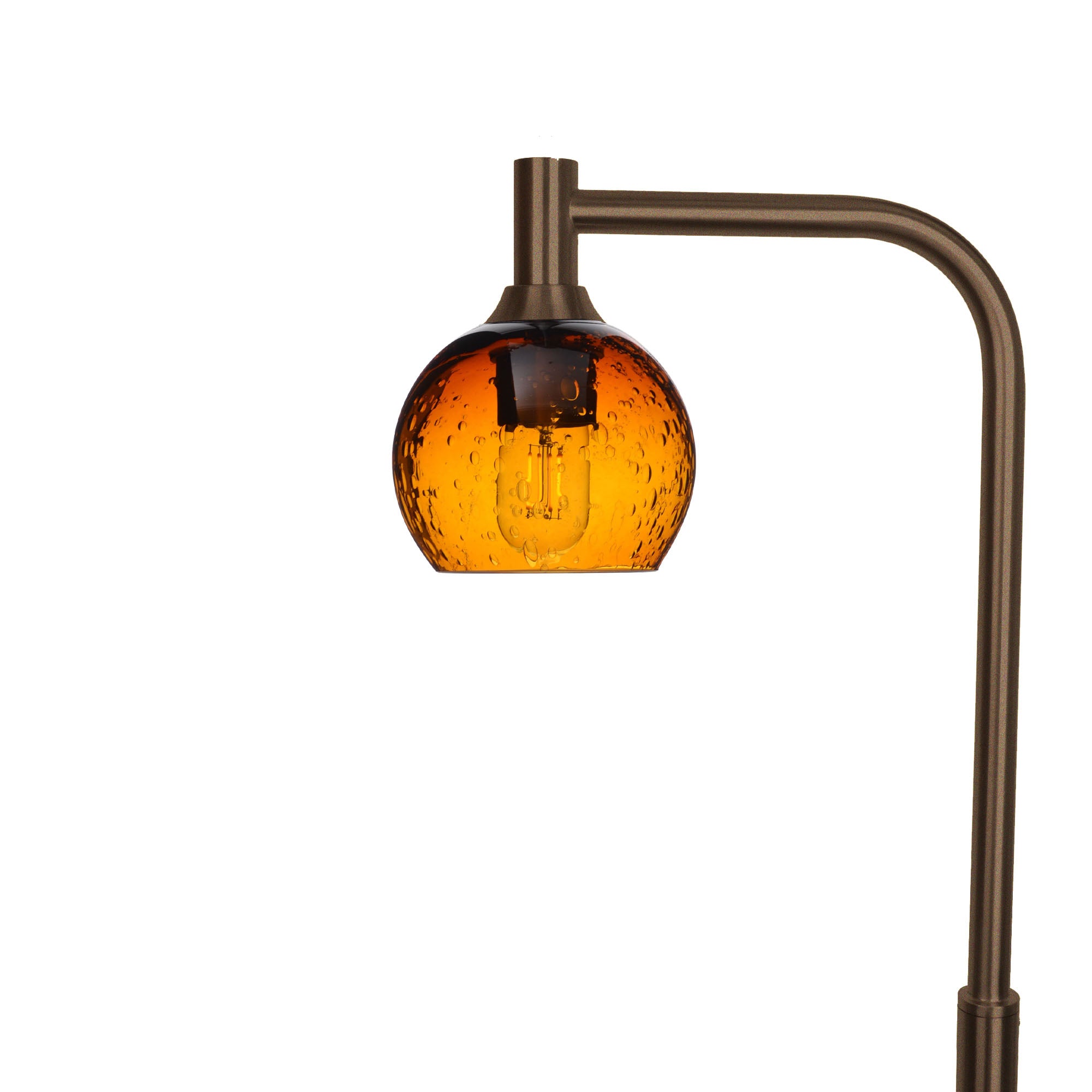 763 Floor Lamp-Glass-Bicycle Glass Co - Hardware-Lunar-Golden Amber-Antique Bronze-Bicycle Glass Co