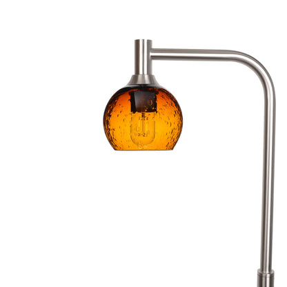 763 Floor Lamp-Glass-Bicycle Glass Co - Hardware-Lunar-Golden Amber-Brushed Nickel-Bicycle Glass Co
