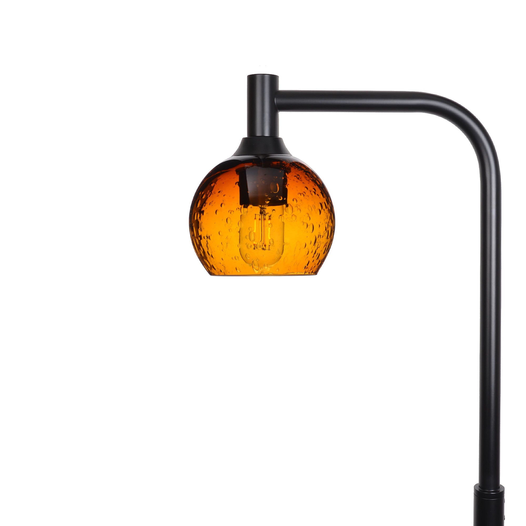 763 Floor Lamp-Glass-Bicycle Glass Co - Hardware-Lunar-Golden Amber-Matte Black-Bicycle Glass Co
