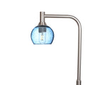 763 Floor Lamp-Glass-Bicycle Glass Co - Hardware-Lunar-Steel Blue-Brushed Nickel-Bicycle Glass Co