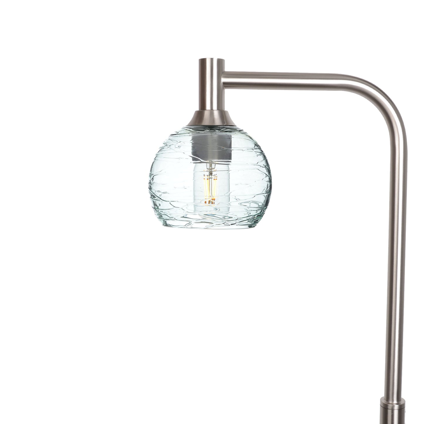 763 Floor Lamp-Glass-Bicycle Glass Co - Hardware-Spun-Eco Clear-Brushed Nickel-Bicycle Glass Co