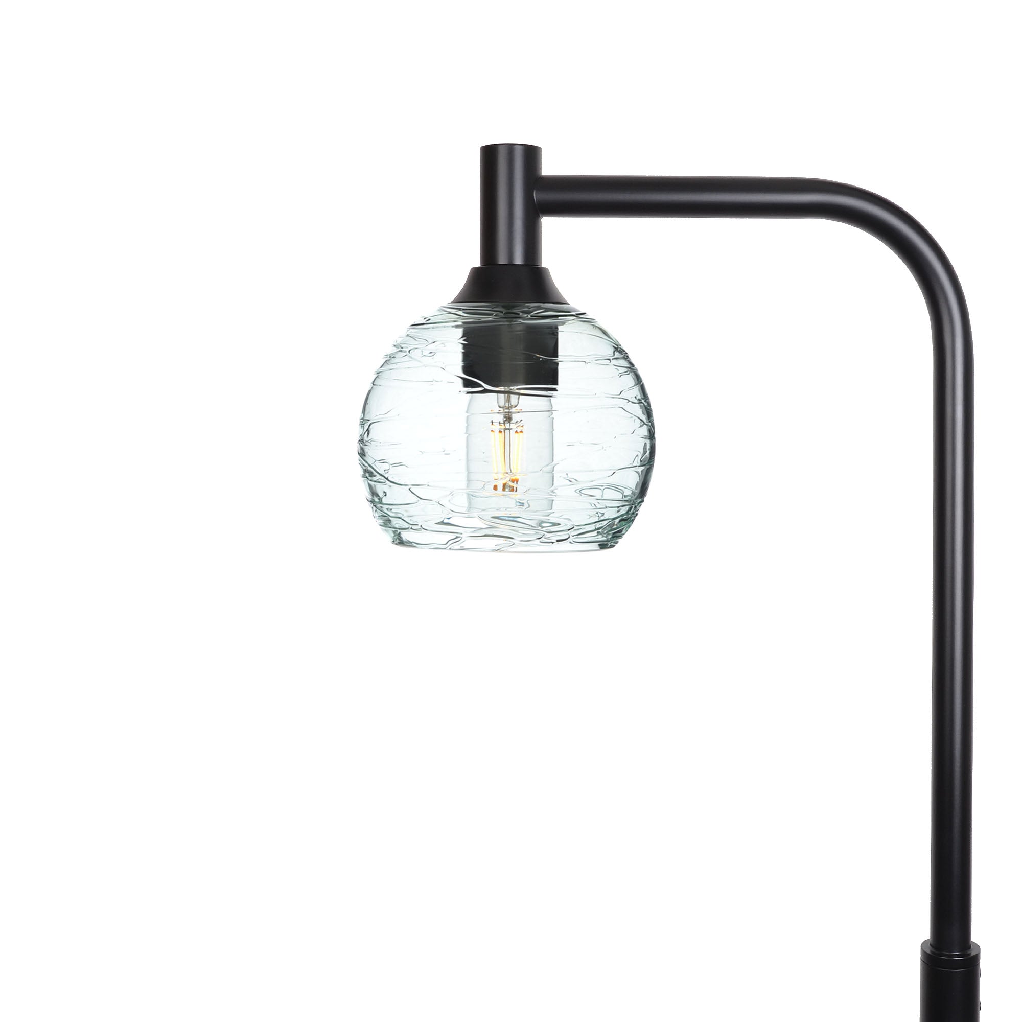 763 Floor Lamp-Glass-Bicycle Glass Co - Hardware-Spun-Eco Clear-Matte Black-Bicycle Glass Co