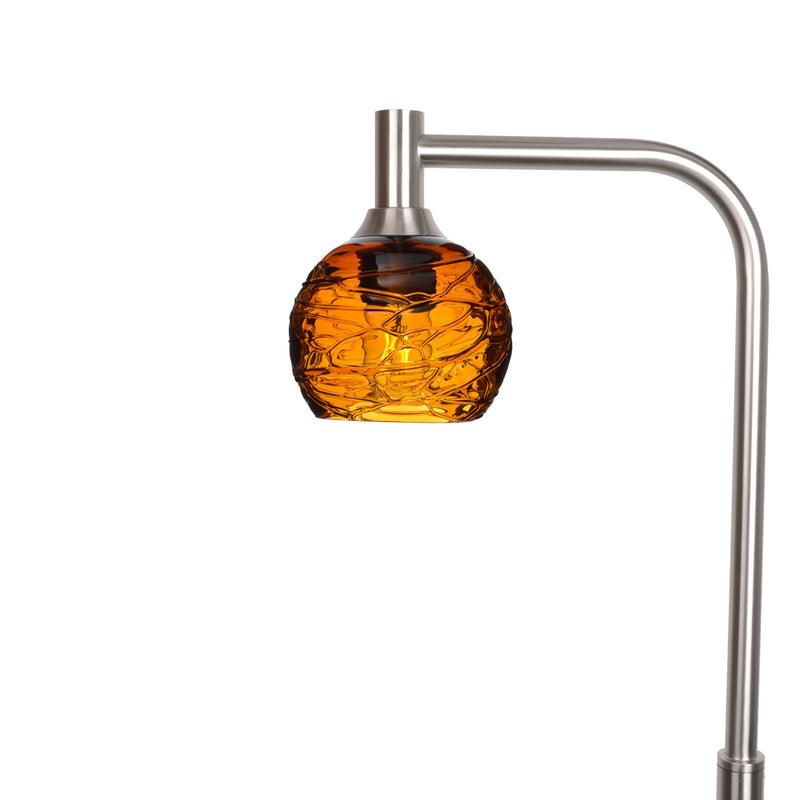 763 Floor Lamp – Spun / Golden Amber / Brushed Nickel
