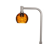 763 Floor Lamp-Glass-Bicycle Glass Co - Hardware-Spun-Golden Amber-Brushed Nickel-Bicycle Glass Co