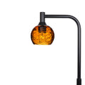 763 Floor Lamp-Glass-Bicycle Glass Co - Hardware-Spun-Golden Amber-Matte Black-Bicycle Glass Co