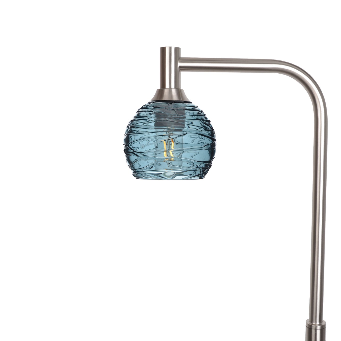 763 Floor Lamp-Glass-Bicycle Glass Co - Hardware-Spun-Slate Gray-Brushed Nickel-Bicycle Glass Co