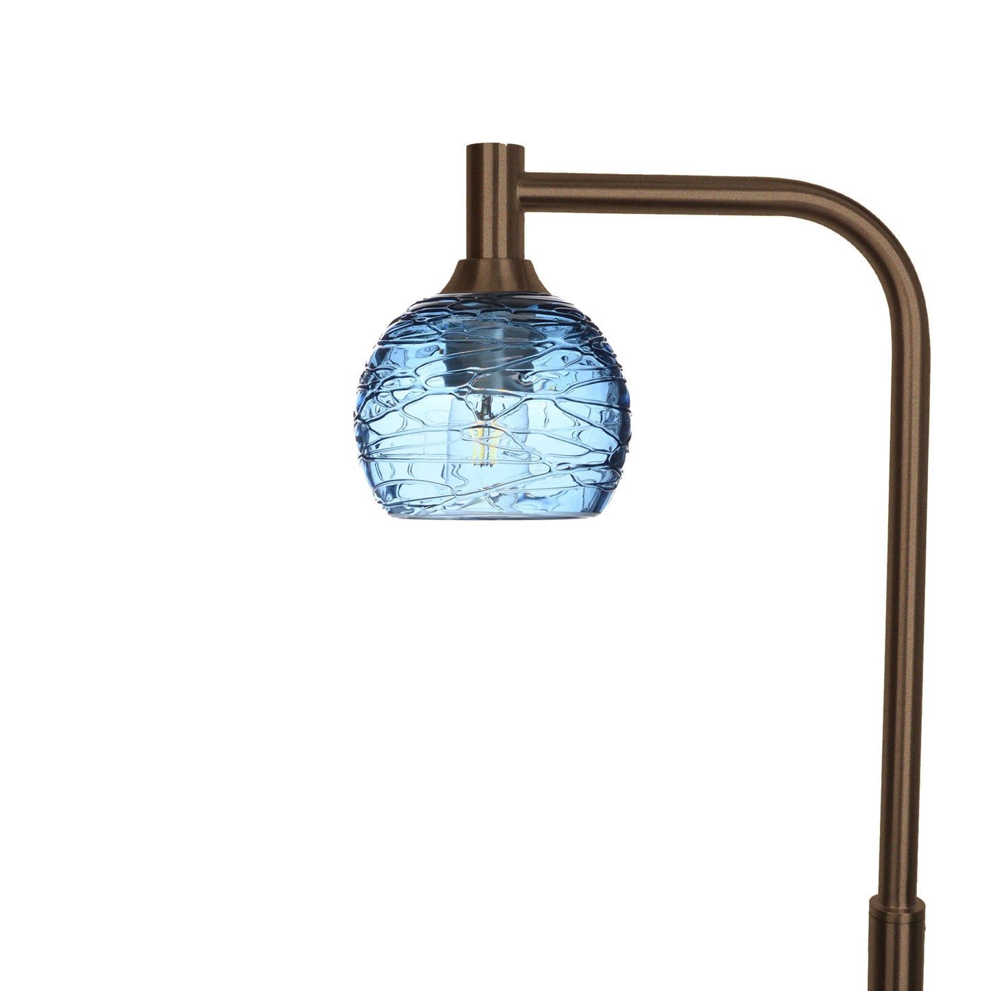 763 Floor Lamp-Glass-Bicycle Glass Co - Hardware-Spun-Steel Blue-Antique Bronze-Bicycle Glass Co