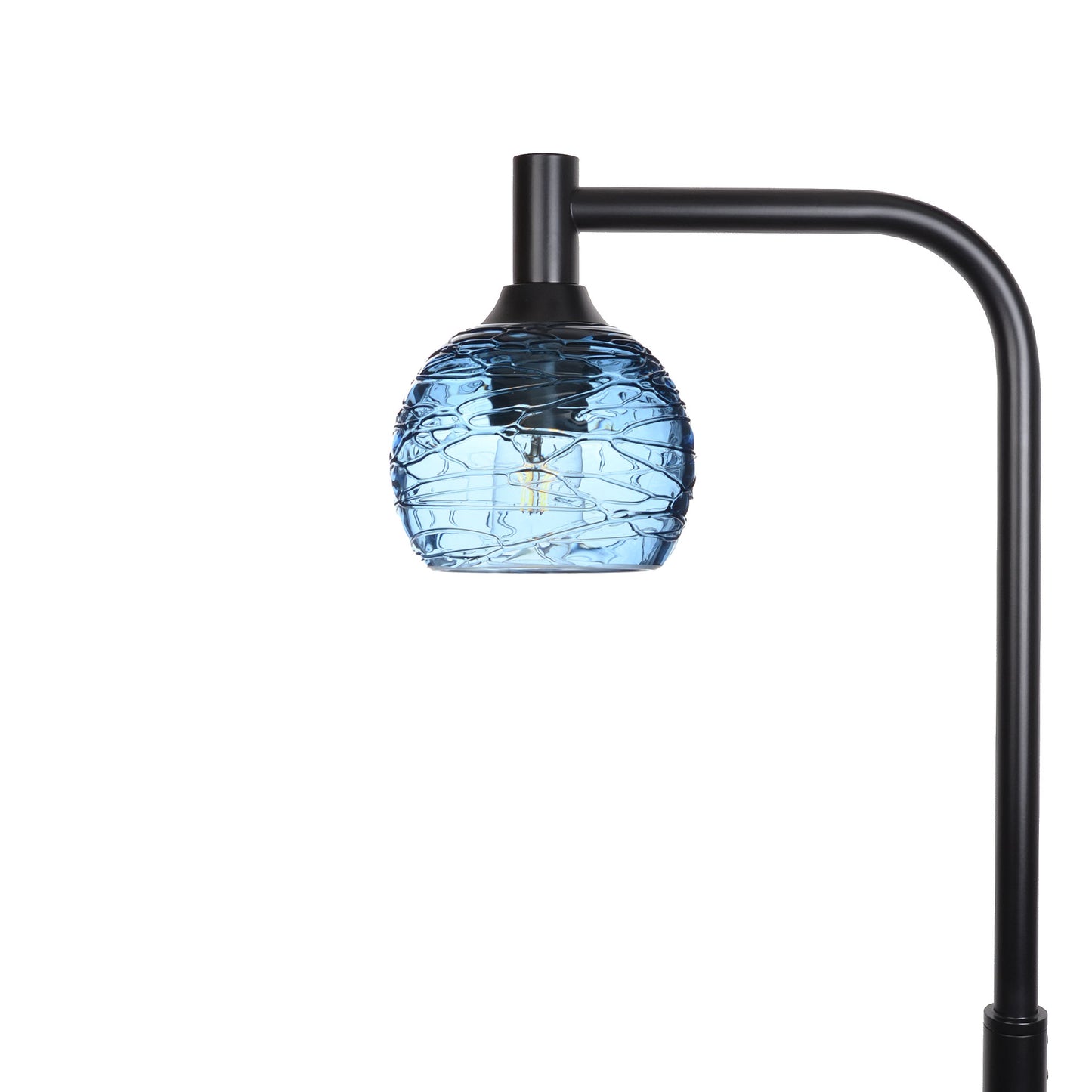 763 Floor Lamp-Glass-Bicycle Glass Co - Hardware-Spun-Steel Blue-Matte Black-Bicycle Glass Co