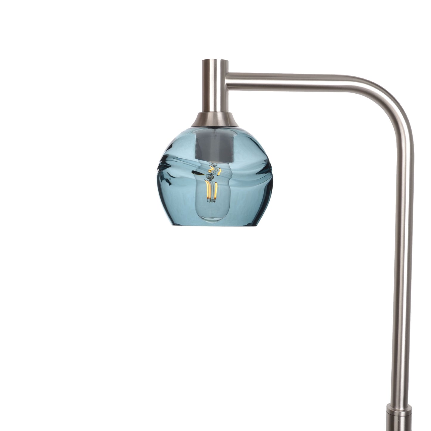 763 Floor Lamp-Glass-Bicycle Glass Co - Hardware-Swell-Slate Gray-Brushed Nickel-Bicycle Glass Co