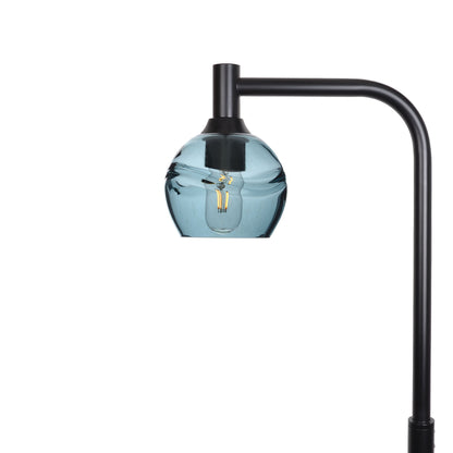 763 Floor Lamp-Glass-Bicycle Glass Co - Hardware-Swell-Slate Gray-Matte Black-Bicycle Glass Co