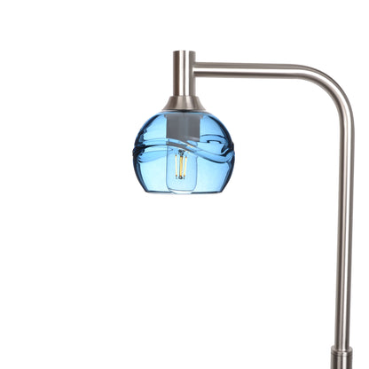 763 Floor Lamp-Glass-Bicycle Glass Co - Hardware-Swell-Steel Blue-Brushed Nickel-Bicycle Glass Co