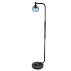 763 Floor Lamp-Glass-Bicycle Glass Co - Hardware-Lunar-Steel Blue-Brushed Nickel-Bicycle Glass Co