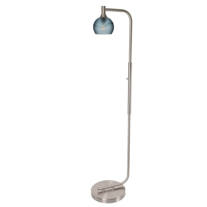 763 Glacial: Floor Lamp-Glass-Bicycle Glass Co - Hotshop-Golden Amber-Brushed Nickel-Bicycle Glass Co