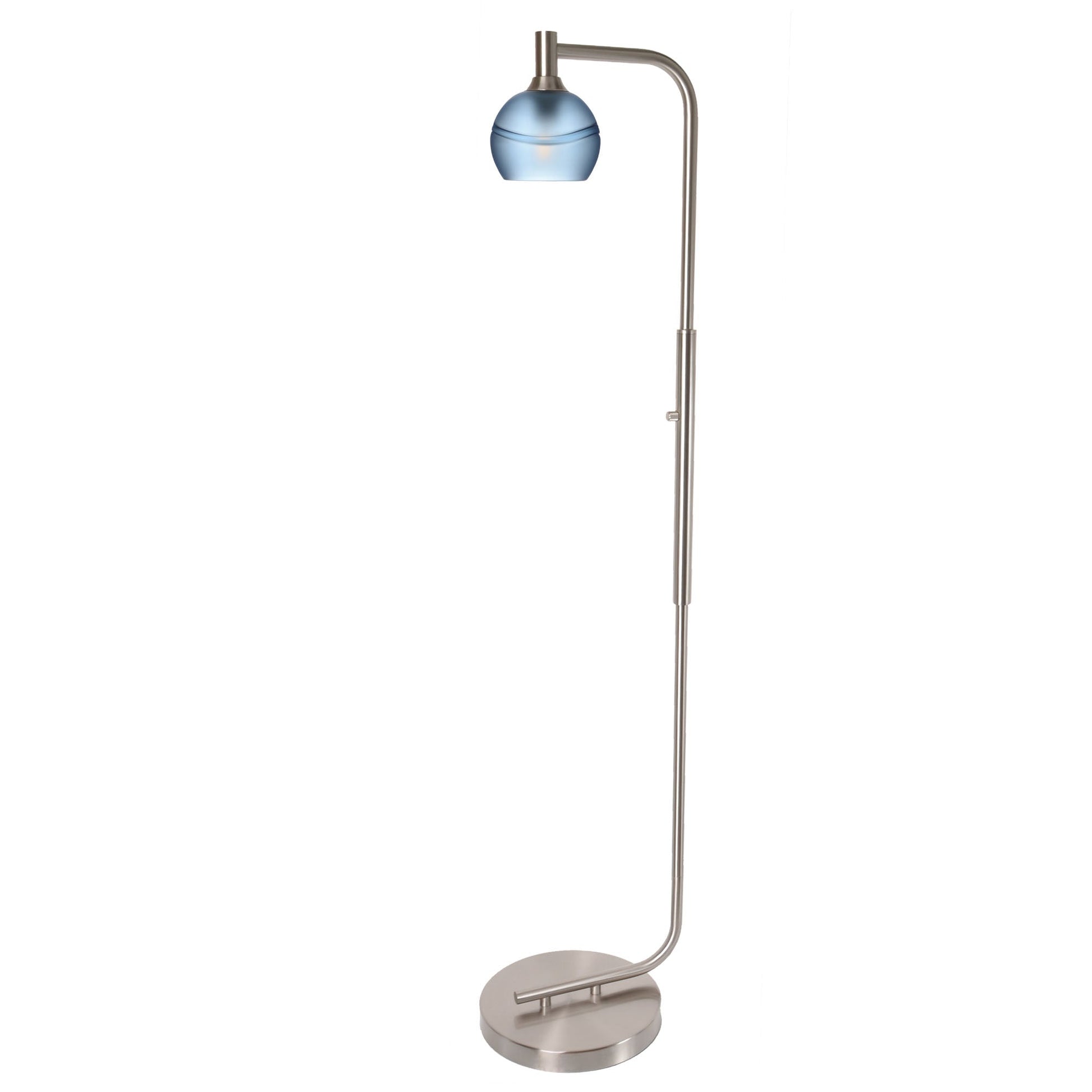 763 Glacial: Floor Lamp-Glass-Bicycle Glass Co - Hotshop-Golden Amber-Brushed Nickel-Bicycle Glass Co