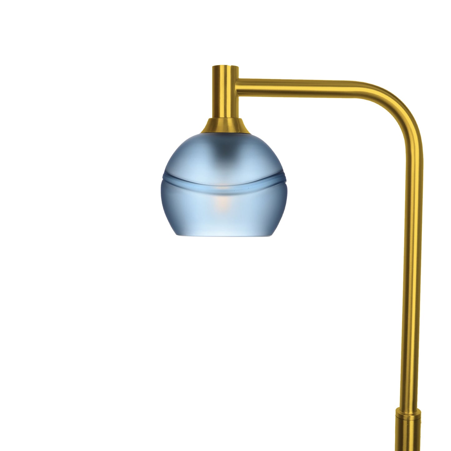 763 Glacial: Floor Lamp-Glass-Bicycle Glass Co - Hotshop-Steel Blue-Polished Brass-Bicycle Glass Co