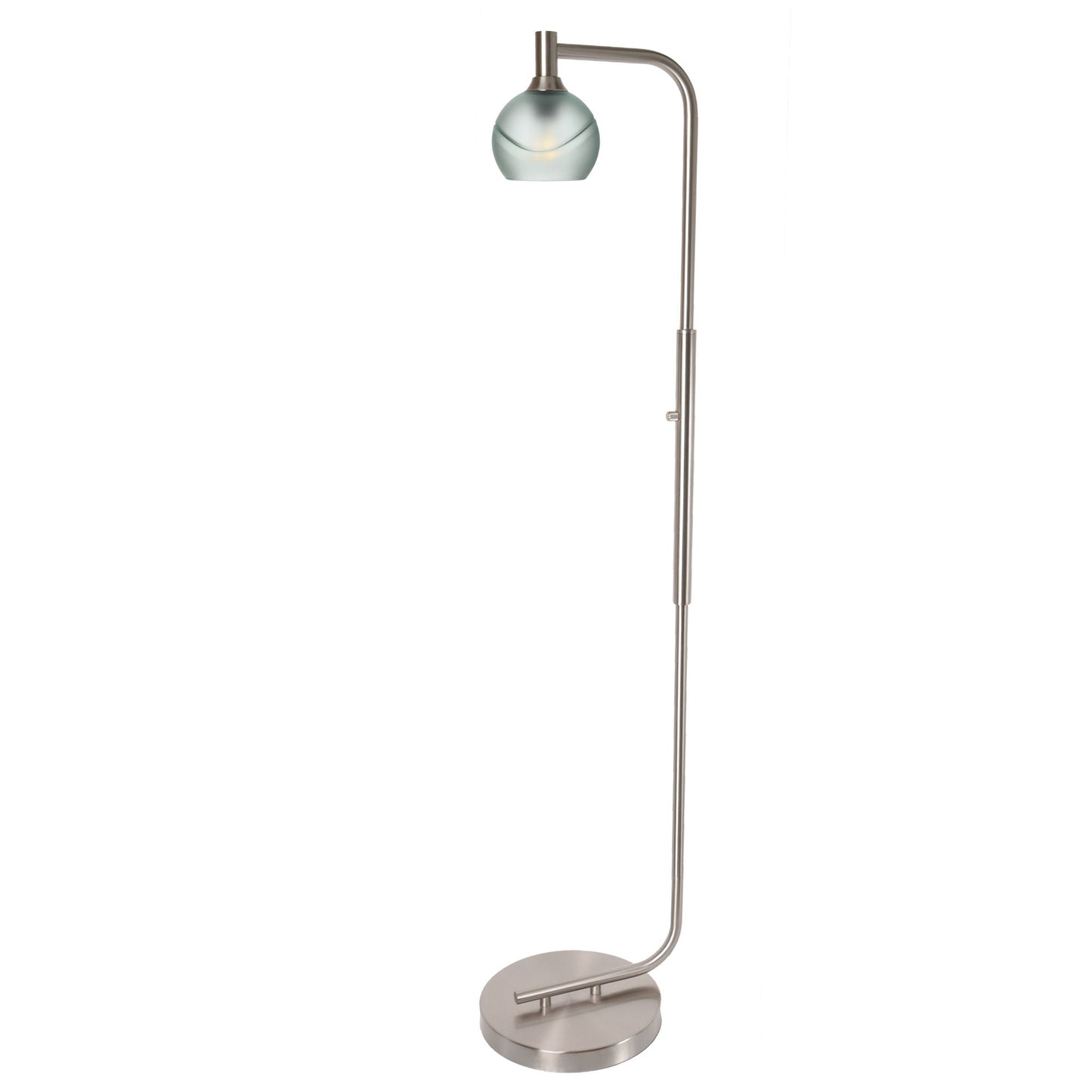 763 Glacial: Floor Lamp-Glass-Bicycle Glass Co - Hotshop-Golden Amber-Brushed Nickel-Bicycle Glass Co