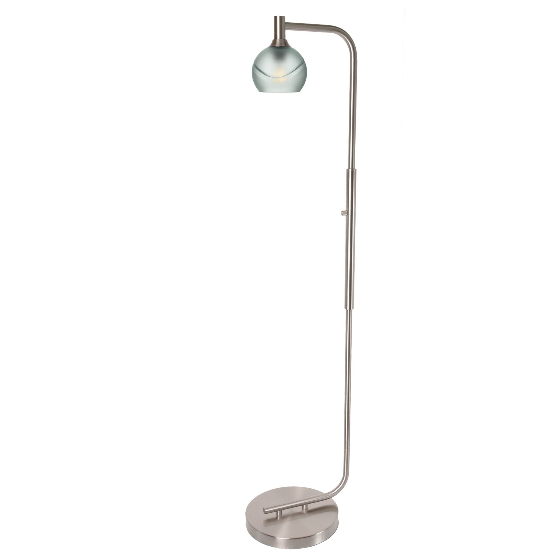 763 Glacial: Floor Lamp-Glass-Bicycle Glass Co - Hotshop-Golden Amber-Brushed Nickel-Bicycle Glass Co