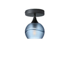 763 Glacial: Semi Flush Light-Glass-Bicycle Glass Co-Steel Blue-Antique Bronze-Bicycle Glass Co