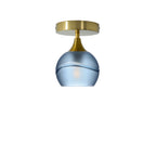 763 Glacial: Semi Flush Light-Glass-Bicycle Glass Co-Steel Blue-Polished Brass-Bicycle Glass Co