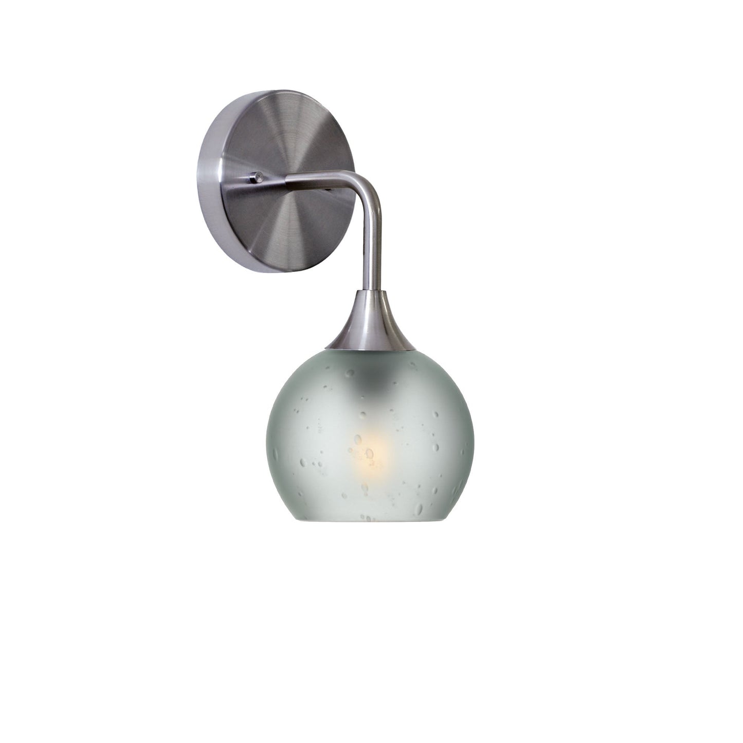 763 Interior Wall Sconce-Glass-Bicycle Glass Co-Celestial-Eco Clear-Brushed Nickel-Bicycle Glass Co