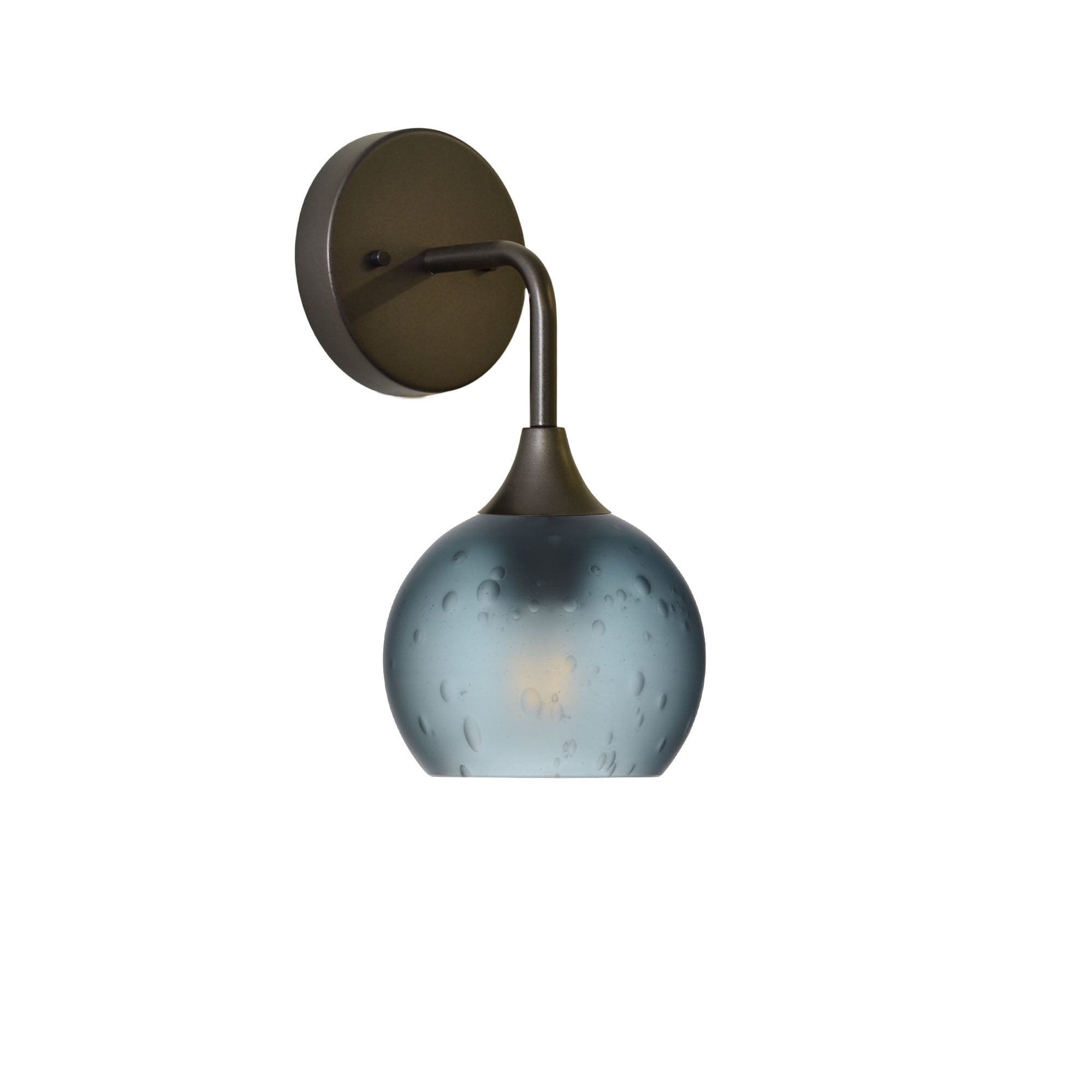 763 Interior Wall Sconce-Glass-Bicycle Glass Co-Celestial-Slate Gray-Antique Bronze-Bicycle Glass Co