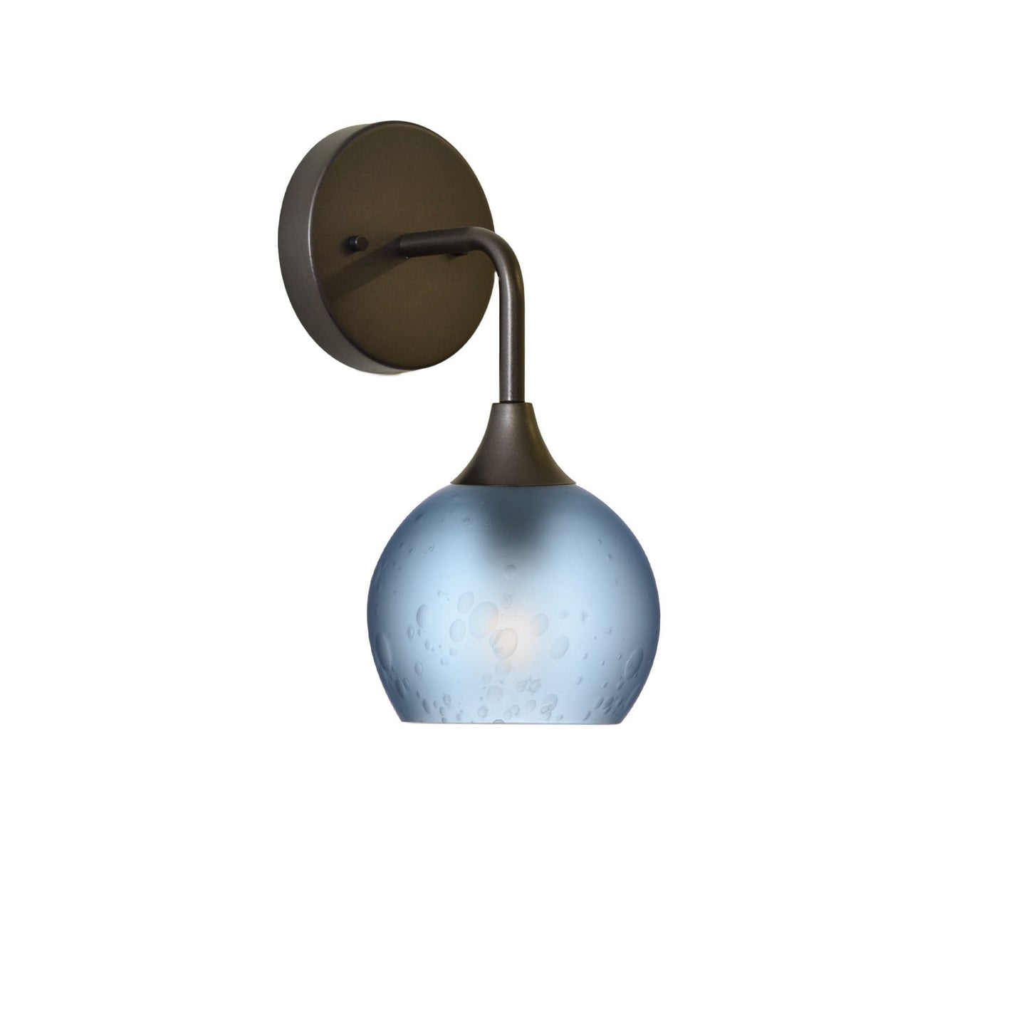 763 Interior Wall Sconce-Glass-Bicycle Glass Co-Celestial-Steel Blue-Antique Bronze-Bicycle Glass Co