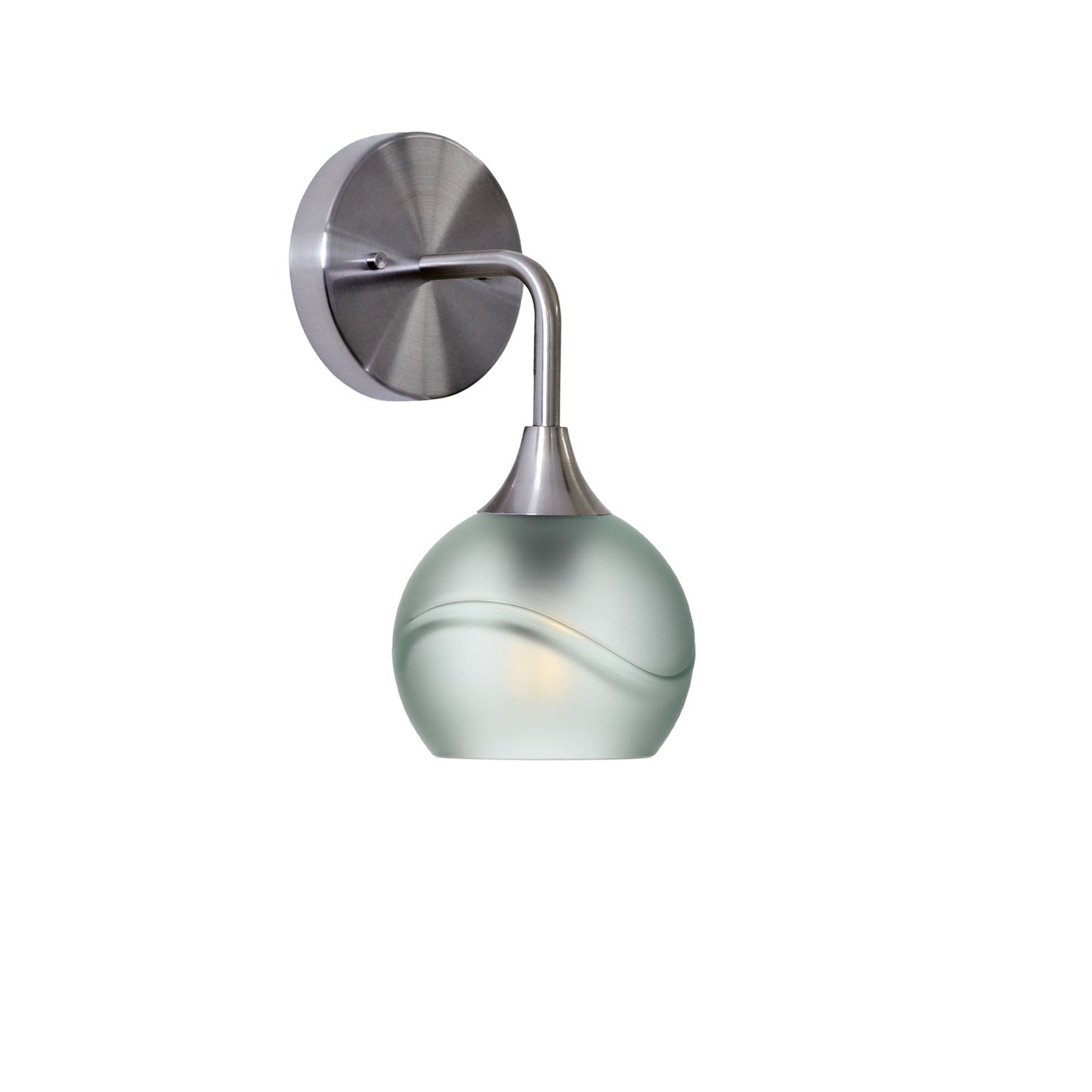 763 Interior Wall Sconce-Glass-Bicycle Glass Co-Glacial-Eco Clear-Brushed Nickel-Bicycle Glass Co