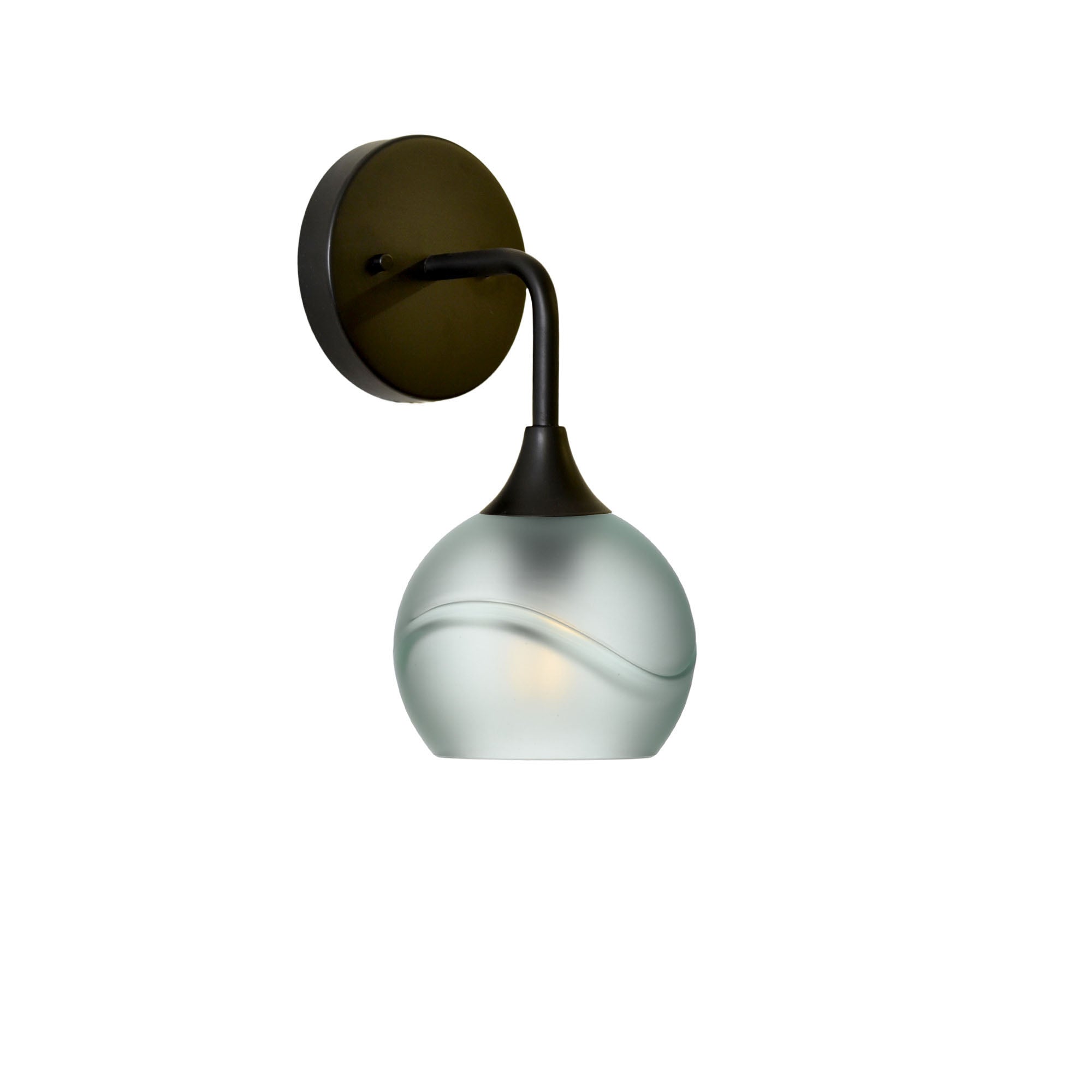 763 Interior Wall Sconce-Glass-Bicycle Glass Co-Glacial-Eco Clear-Matte Black-Bicycle Glass Co