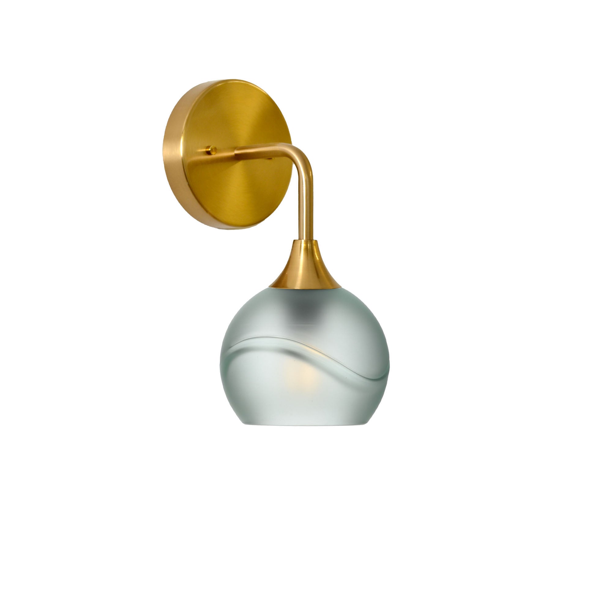 763 Interior Wall Sconce-Glass-Bicycle Glass Co-Glacial-Eco Clear-Polished Brass-Bicycle Glass Co