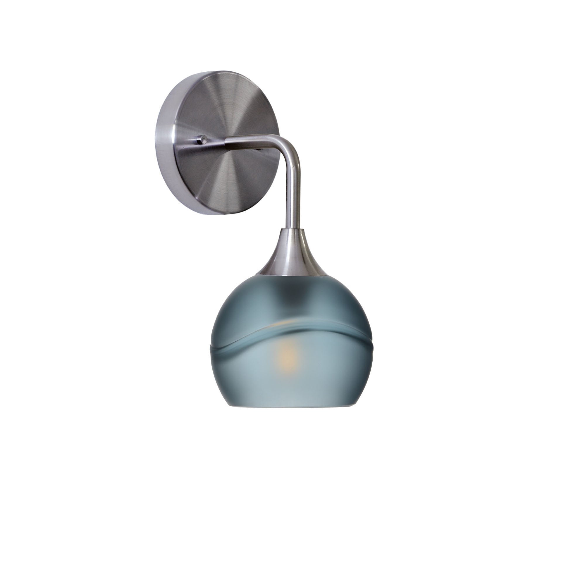 763 Interior Wall Sconce-Glass-Bicycle Glass Co-Glacial-Slate Gray-Brushed Nickel-Bicycle Glass Co