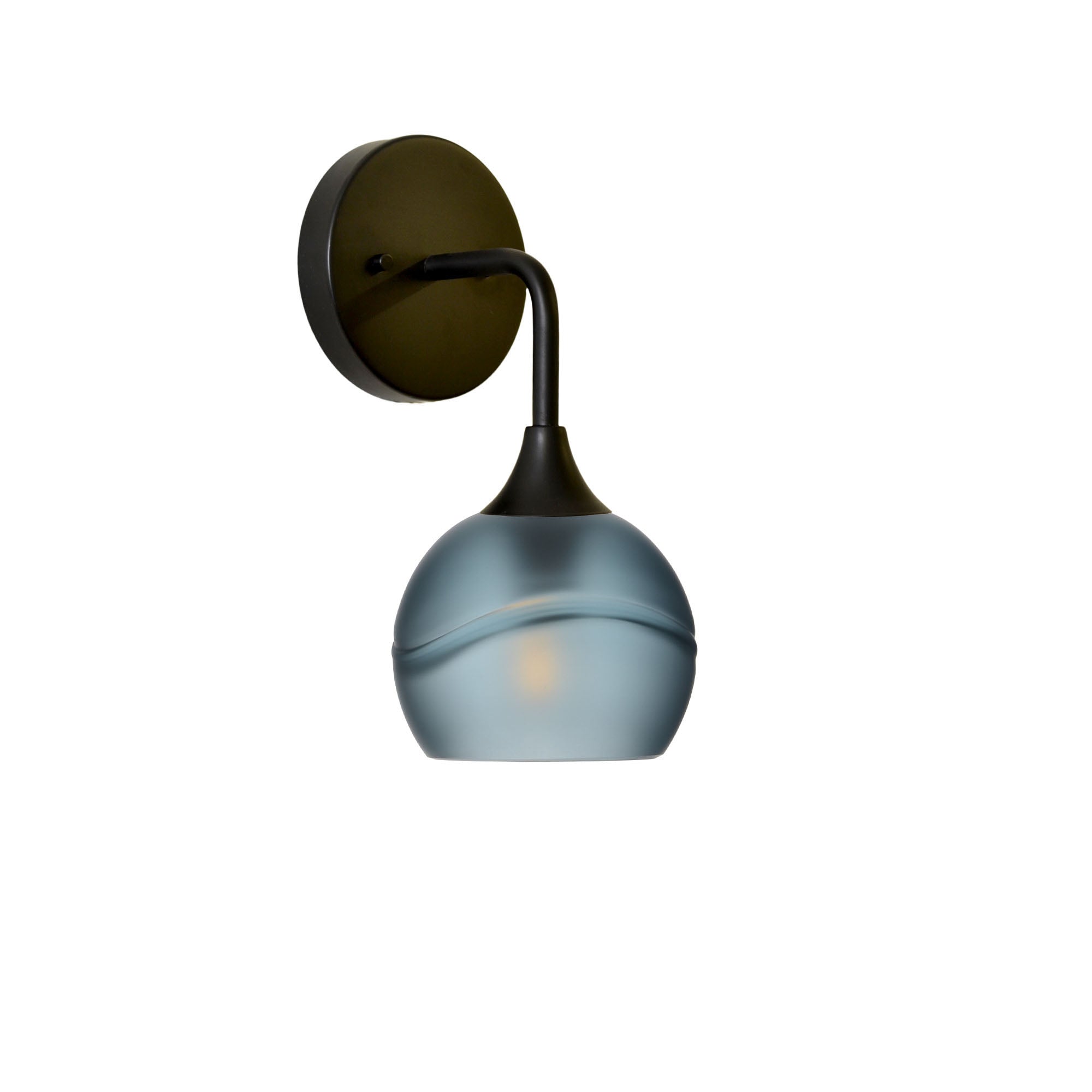 763 Interior Wall Sconce-Glass-Bicycle Glass Co-Glacial-Slate Gray-Matte Black-Bicycle Glass Co