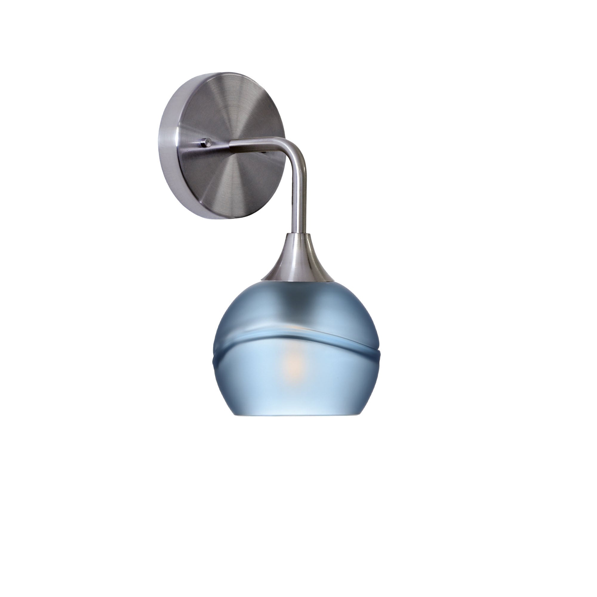 763 Interior Wall Sconce-Glass-Bicycle Glass Co-Glacial-Steel Blue-Brushed Nickel-Bicycle Glass Co