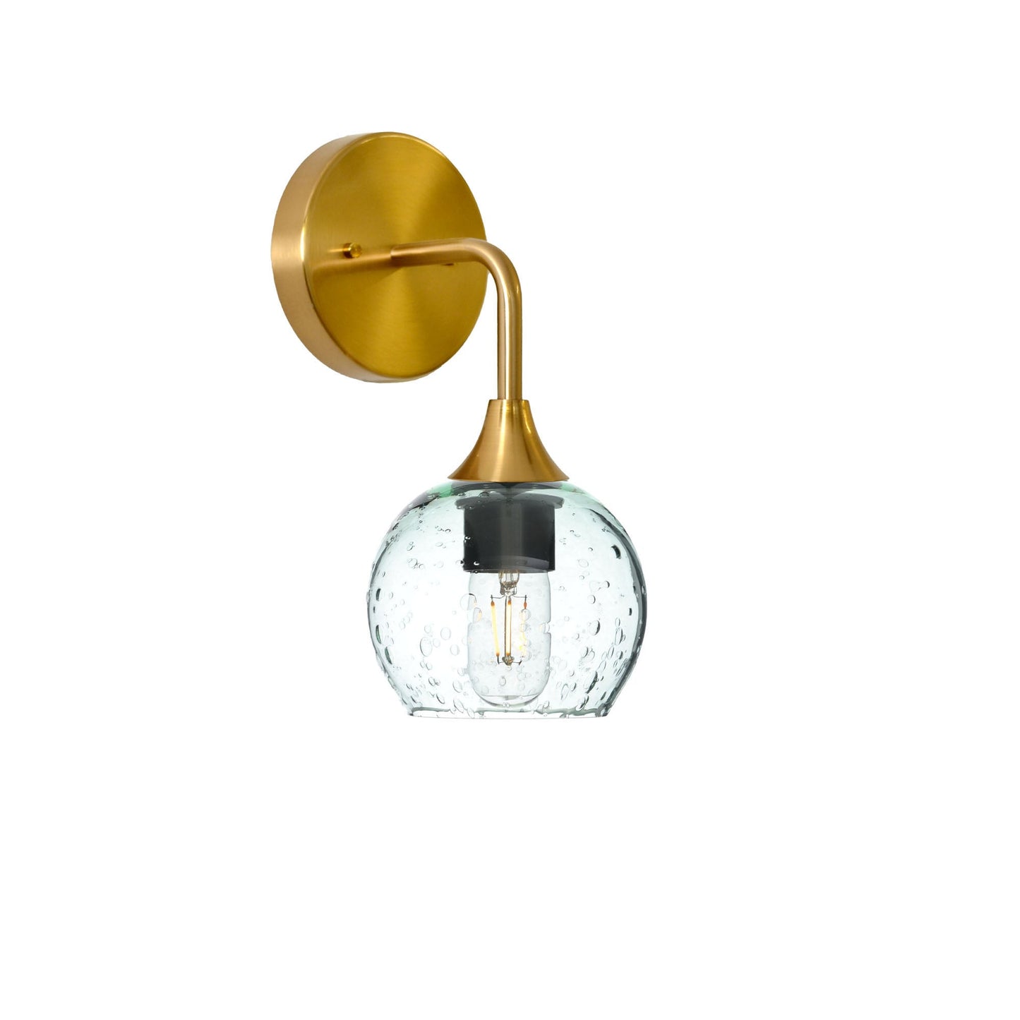 763 Interior Wall Sconce-Glass-Bicycle Glass Co-Lunar-Eco Clear-Polished Brass-Bicycle Glass Co