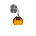 763 Interior Wall Sconce-Glass-Bicycle Glass Co-Lunar-Golden Amber-Brushed Nickel-Bicycle Glass Co