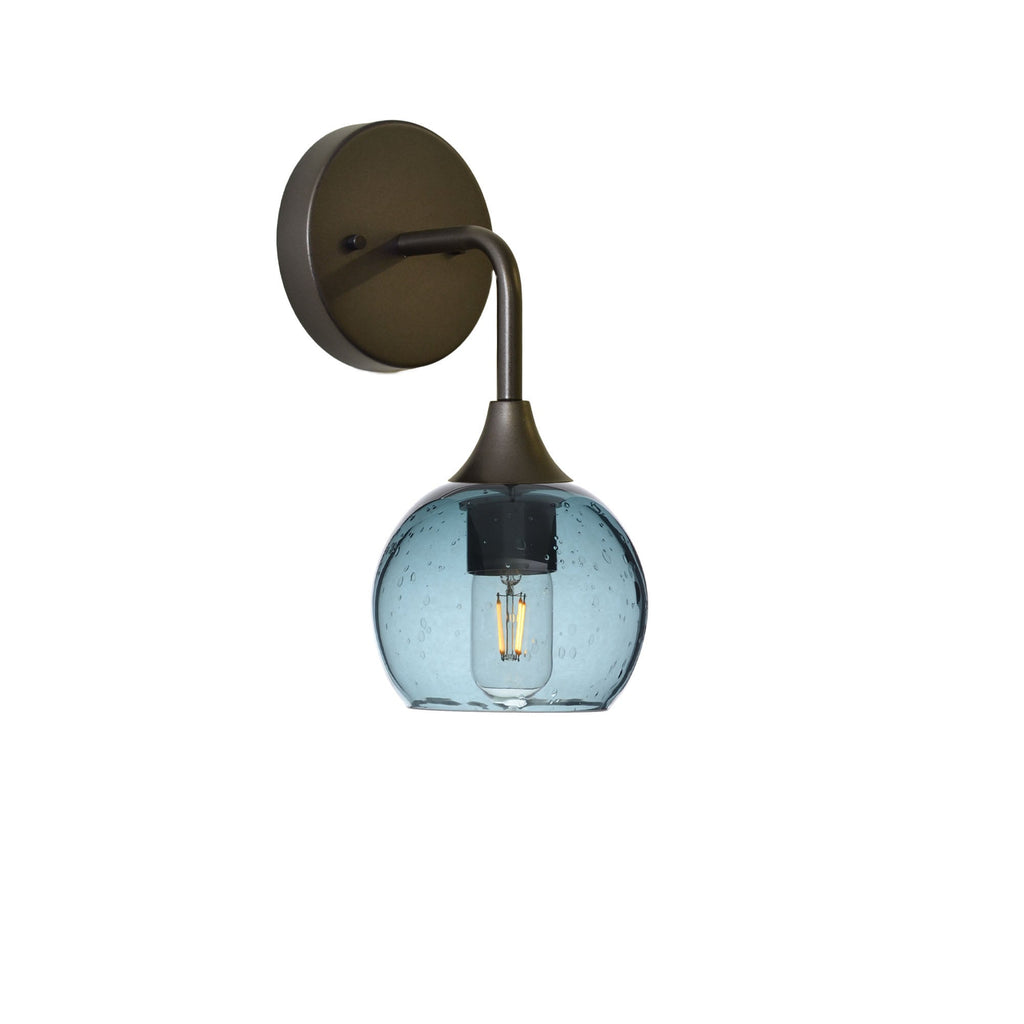 763 Interior Wall Sconce-Glass-Bicycle Glass Co-Lunar-Slate Gray-Antique Bronze-Bicycle Glass Co