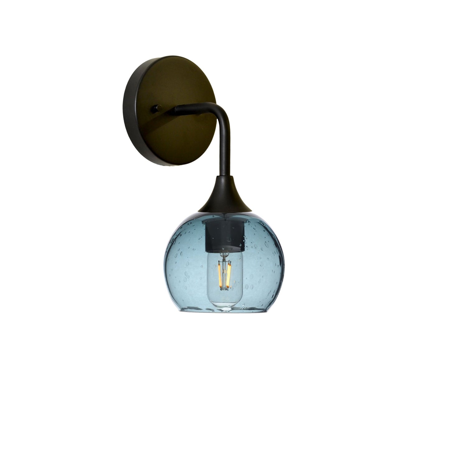 763 Interior Wall Sconce-Glass-Bicycle Glass Co-Lunar-Slate Gray-Matte Black-Bicycle Glass Co