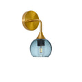 763 Interior Wall Sconce-Glass-Bicycle Glass Co-Lunar-Slate Gray-Polished Brass-Bicycle Glass Co