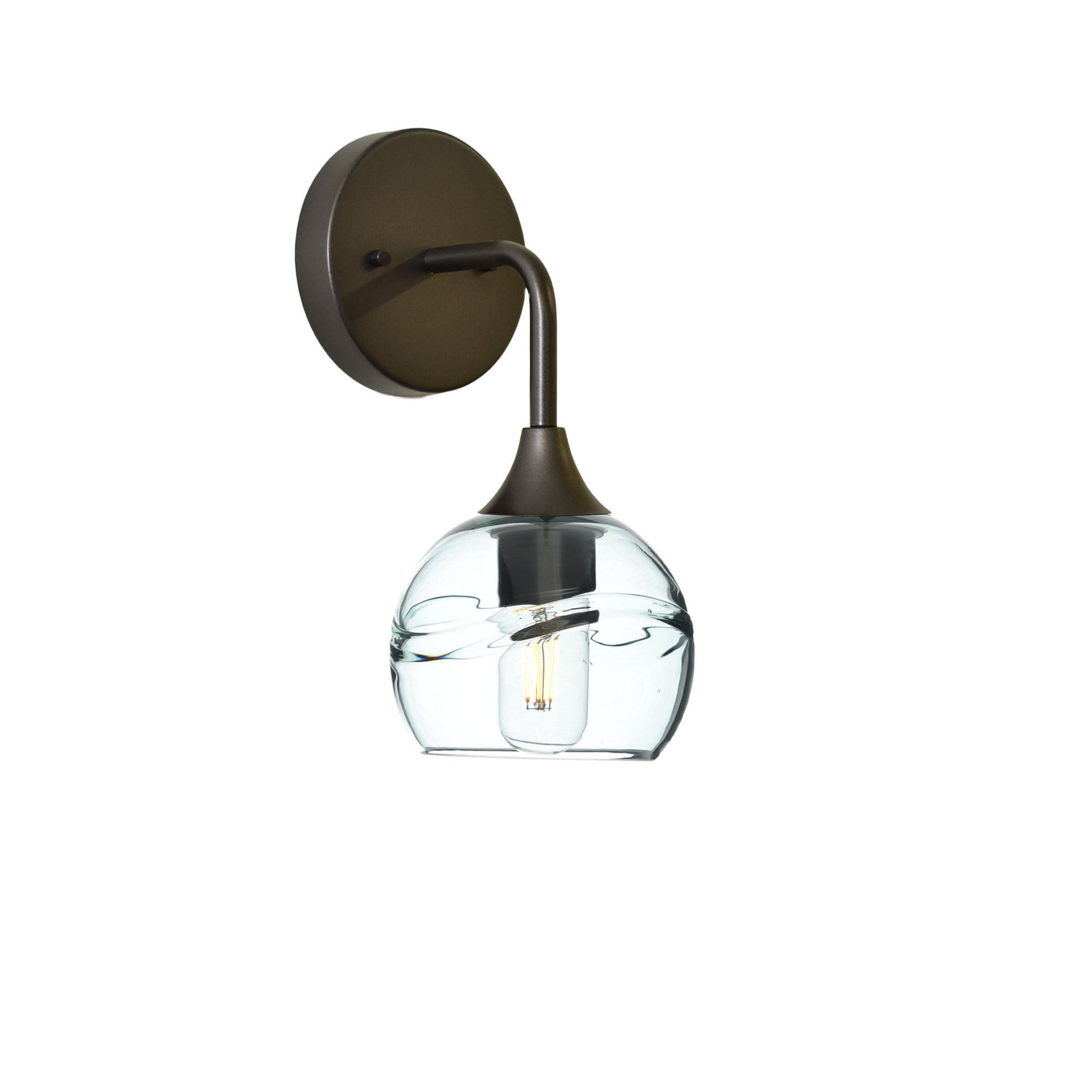 763 Interior Wall Sconce-Glass-Bicycle Glass Co-Swell-Eco Clear-Antique Bronze-Bicycle Glass Co