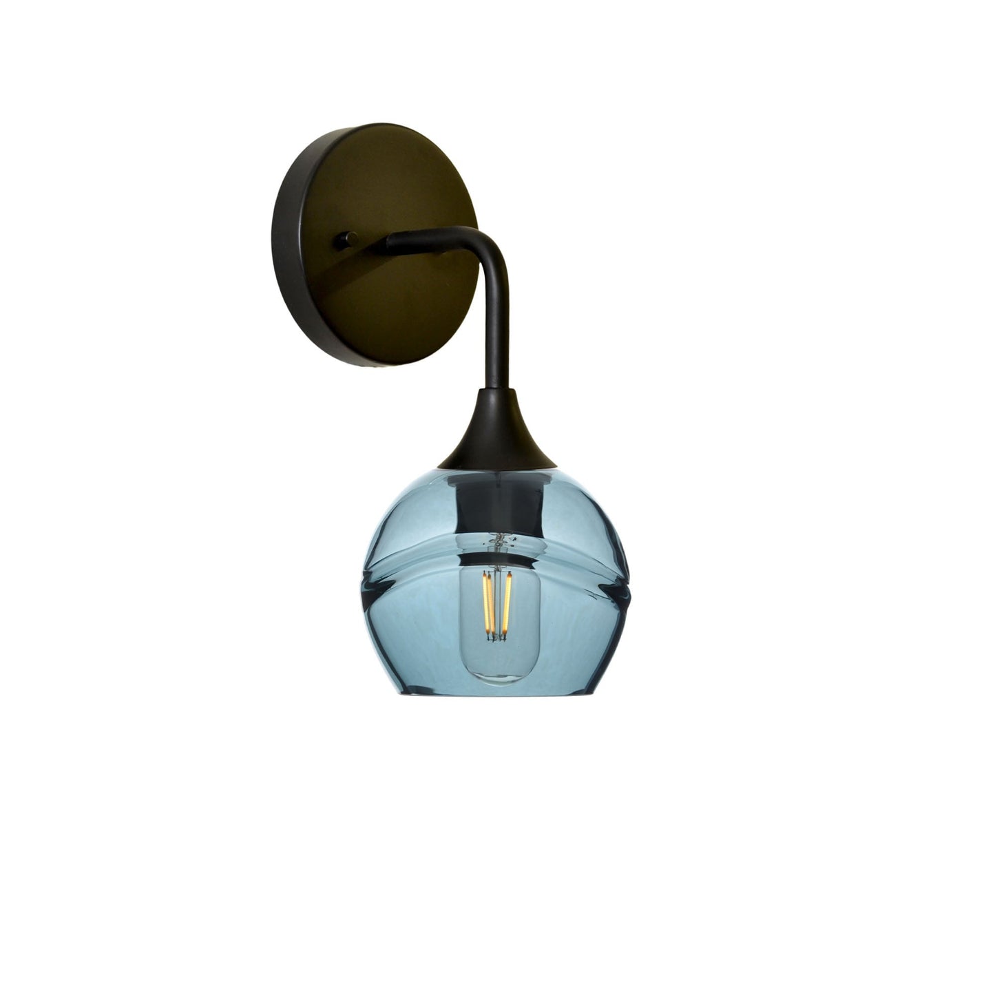 763 Interior Wall Sconce-Glass-Bicycle Glass Co-Swell-Slate Gray-Matte Black-Bicycle Glass Co